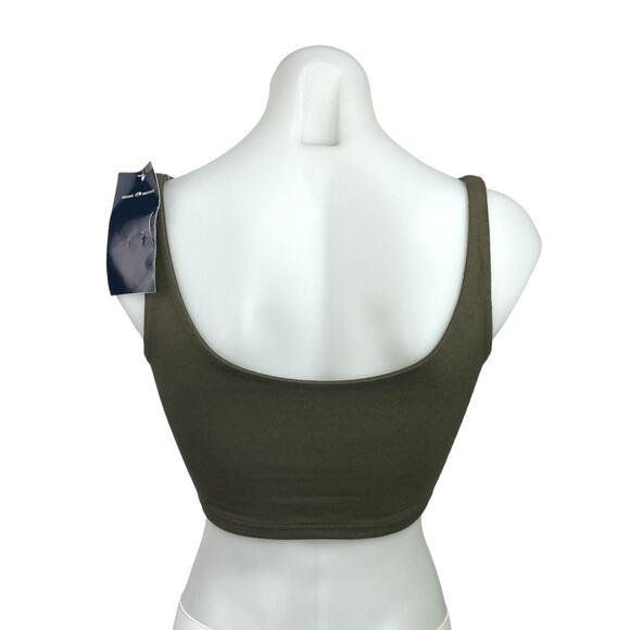 Brandy Melville Women's Green Scoop Neck Medium Coverage Sports Bra Top One Size - Picture 2 of 3